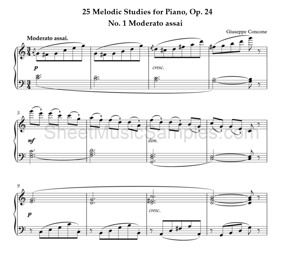 25 Melodic Studies for Piano, Op. 24 - No. 1 Moderato assai