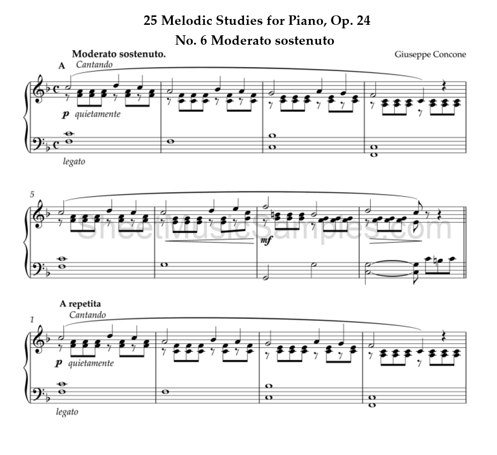 25 Melodic Studies for Piano, Op. 24 - No. 6 Moderato sostenuto