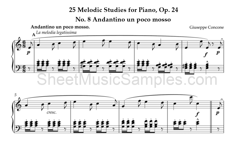 25 Melodic Studies for Piano, Op. 24 - No. 8 Andantino un poco mosso