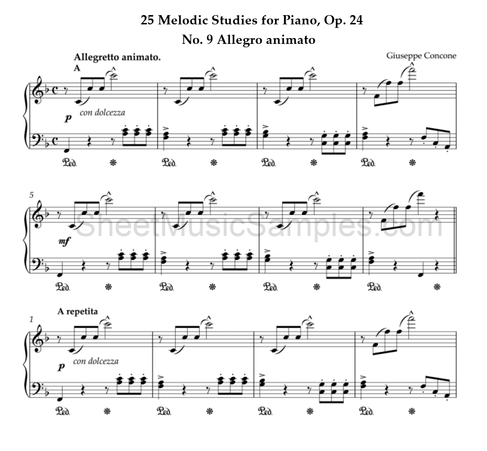 25 Melodic Studies for Piano, Op. 24 - No. 9 Allegro animato