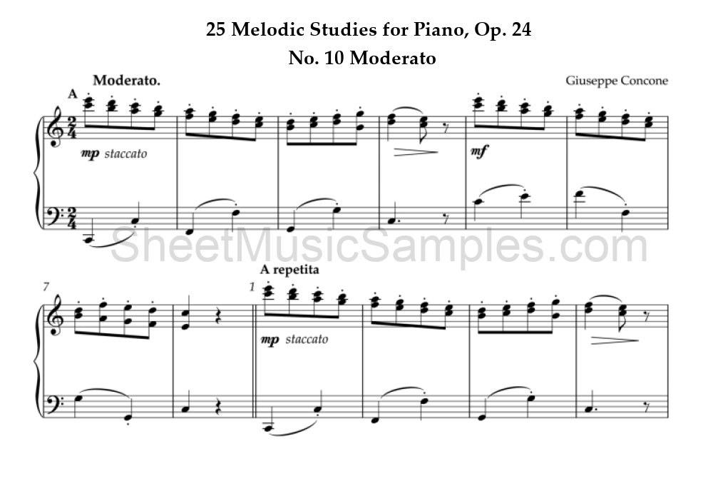 25 Melodic Studies for Piano, Op. 24 - No. 10 Moderato