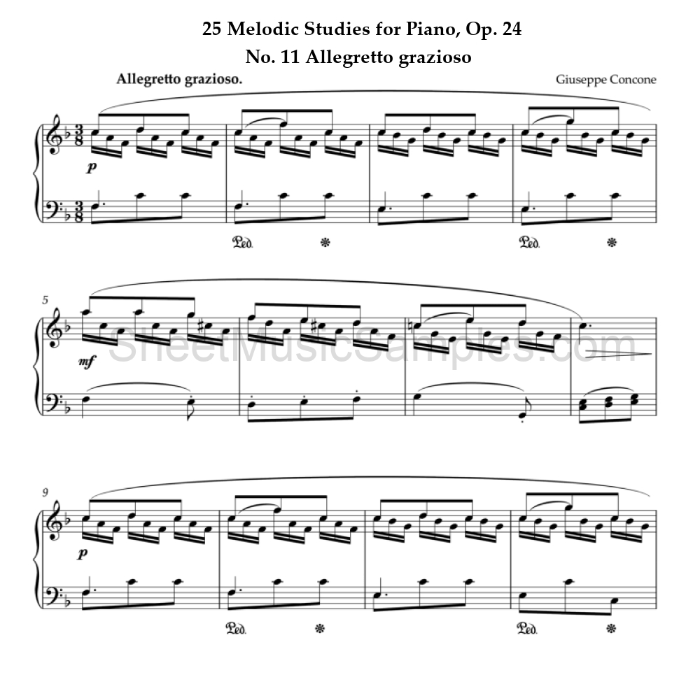 25 Melodic Studies for Piano, Op. 24 - No. 11 Allegretto grazioso