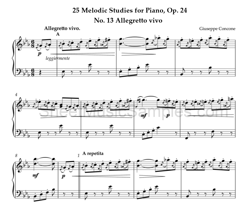 25 Melodic Studies for Piano, Op. 24 - No. 13 Allegretto vivo