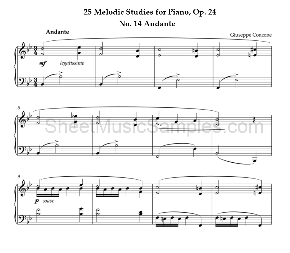 25 Melodic Studies for Piano, Op. 24 - No. 14 Andante