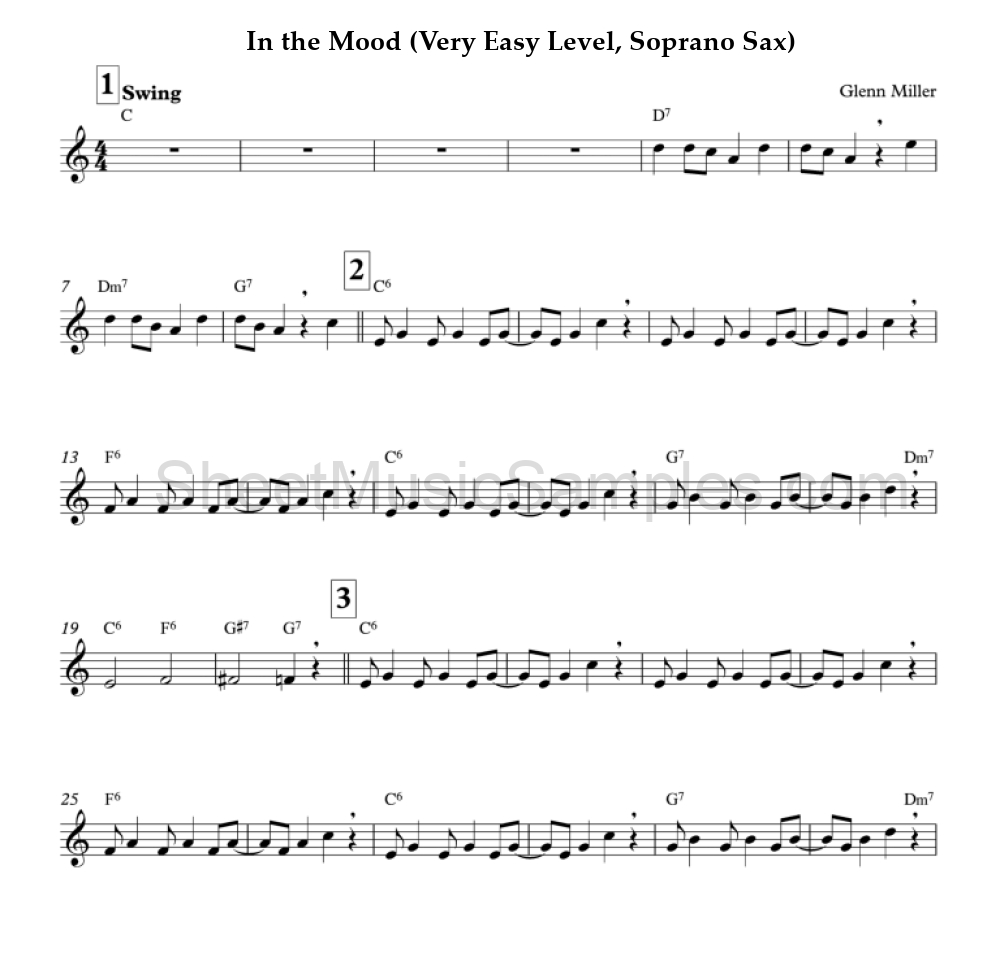 In the Mood (Very Easy Level, Soprano Sax)