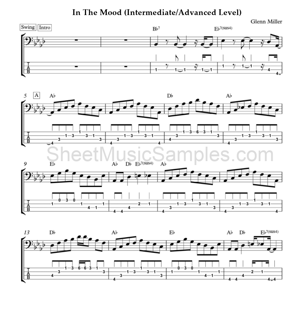 In The Mood (Intermediate/Advanced Level)