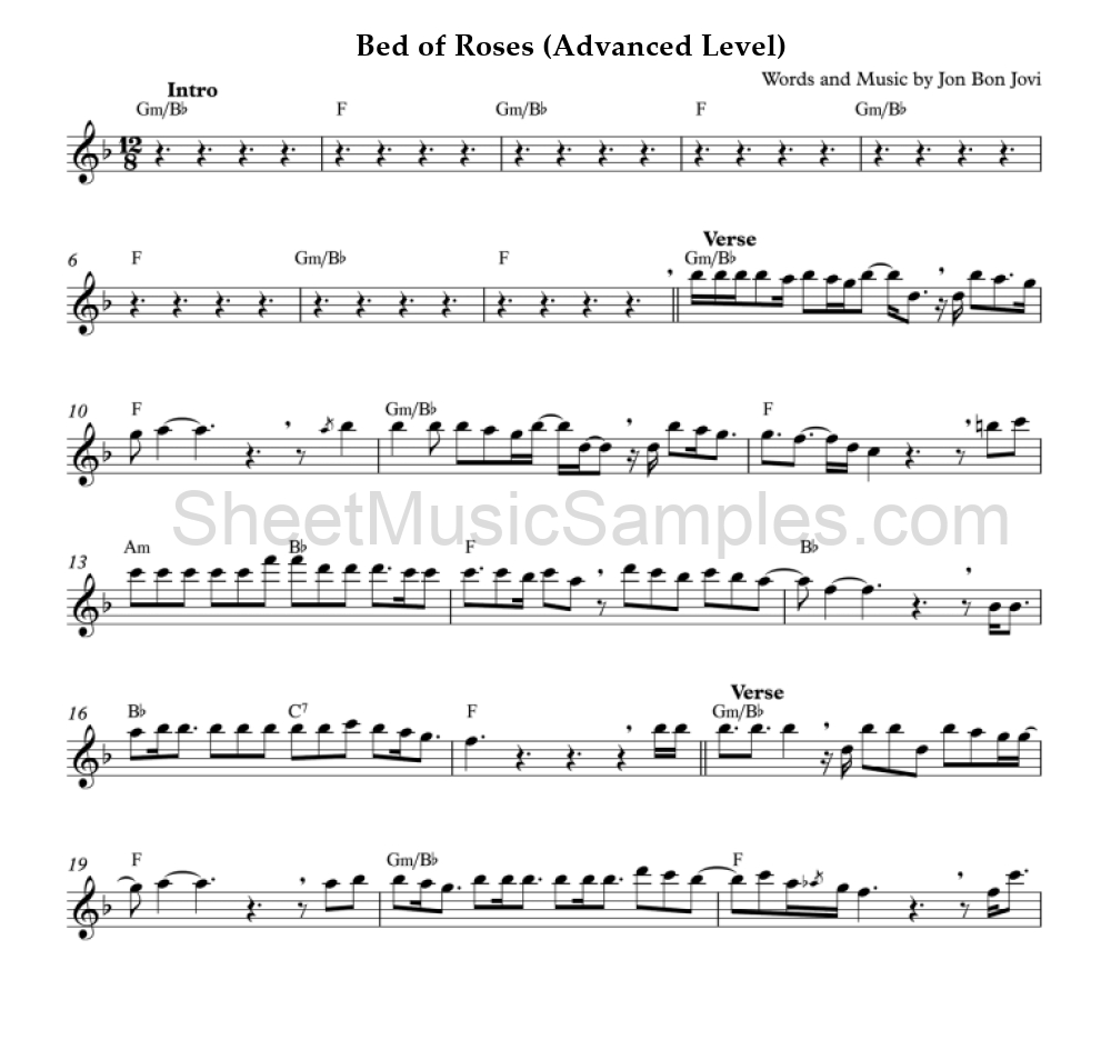 Bed of Roses (Advanced Level)