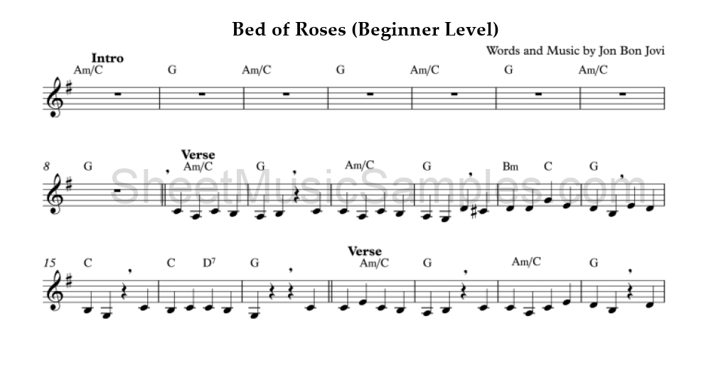 Bed of Roses (Beginner Level)