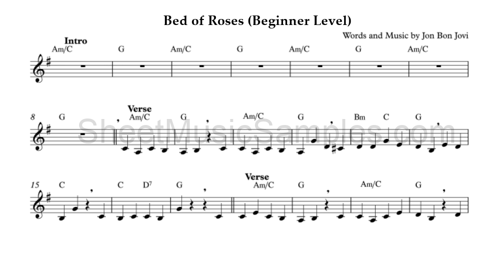 Bed of Roses (Beginner Level)