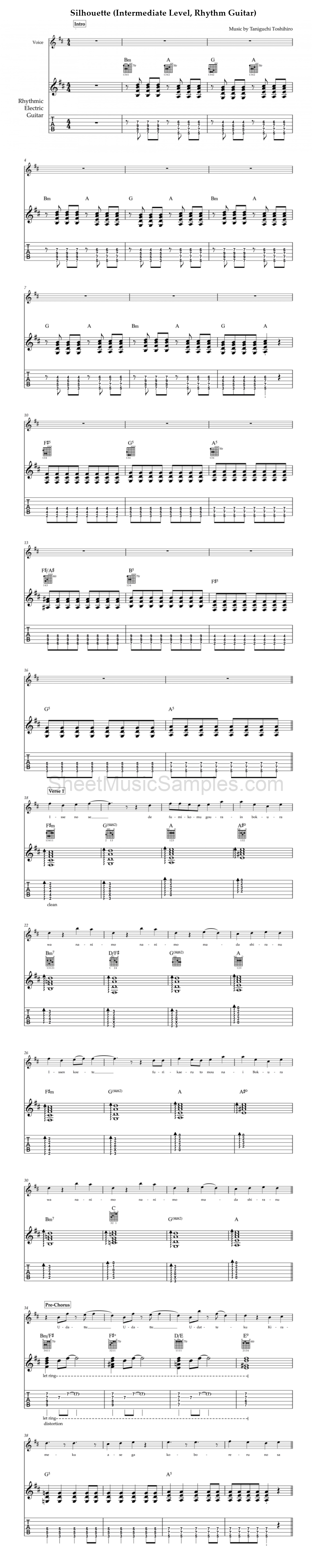 Silhouette (Intermediate Level, Rhythm Guitar)