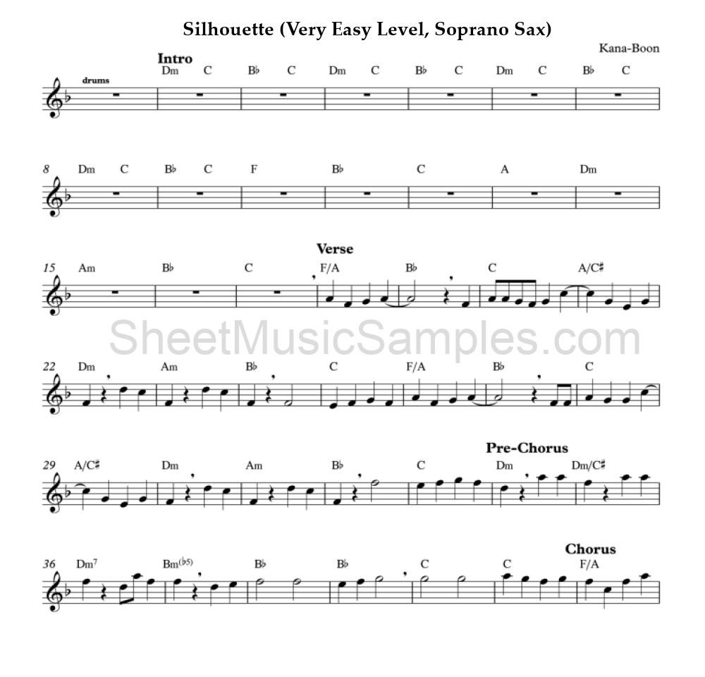 Silhouette (Very Easy Level, Soprano Sax)