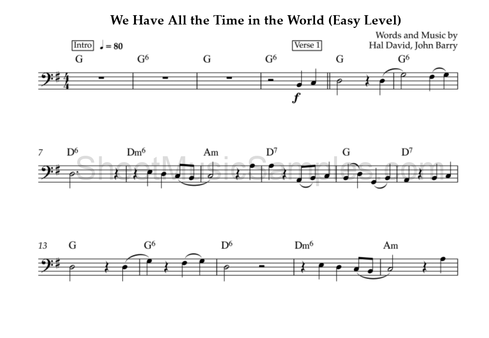 We Have All the Time in the World (Easy Level)