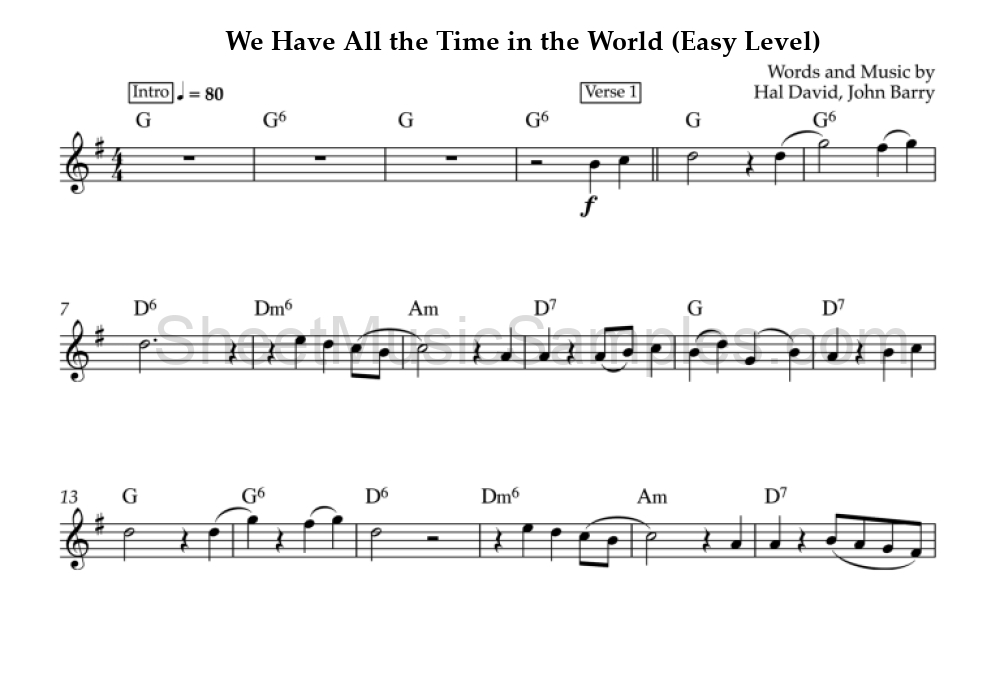 We Have All the Time in the World (Easy Level)