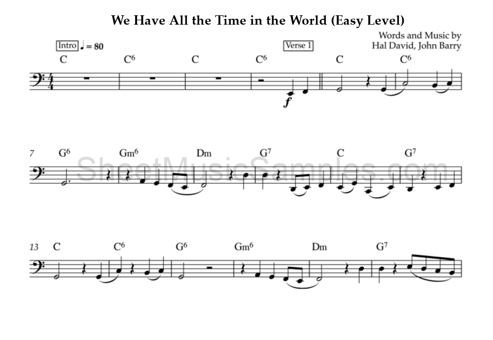 We Have All the Time in the World (Easy Level)