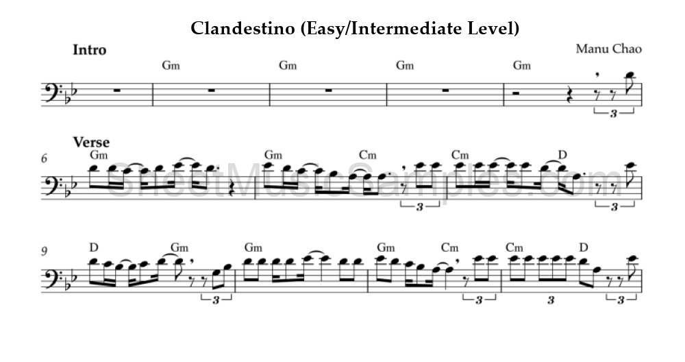 Clandestino (Easy/Intermediate Level)