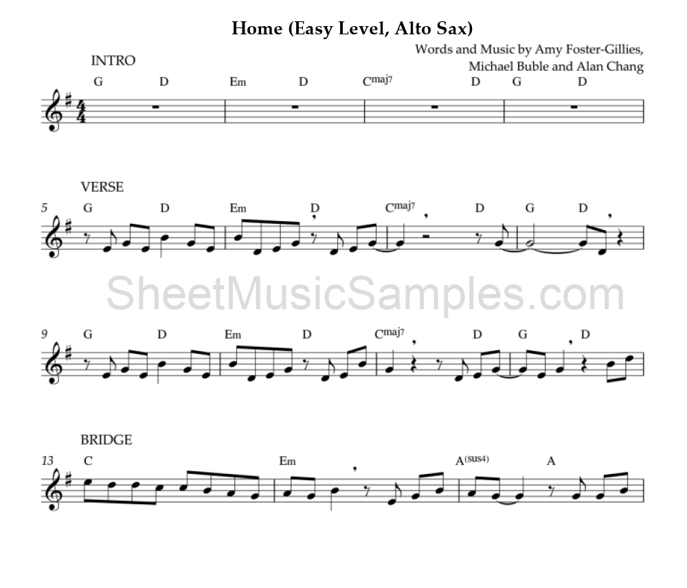 Home (Easy Level, Alto Sax)