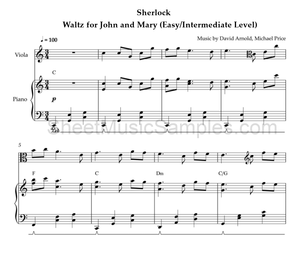 Sherlock - Waltz for John and Mary (Easy/Intermediate Level)