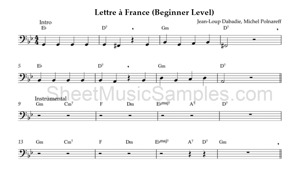 Lettre à France (Beginner Level)