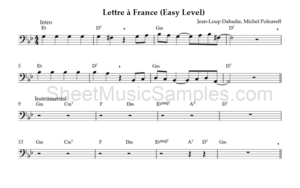 Lettre à France (Easy Level)