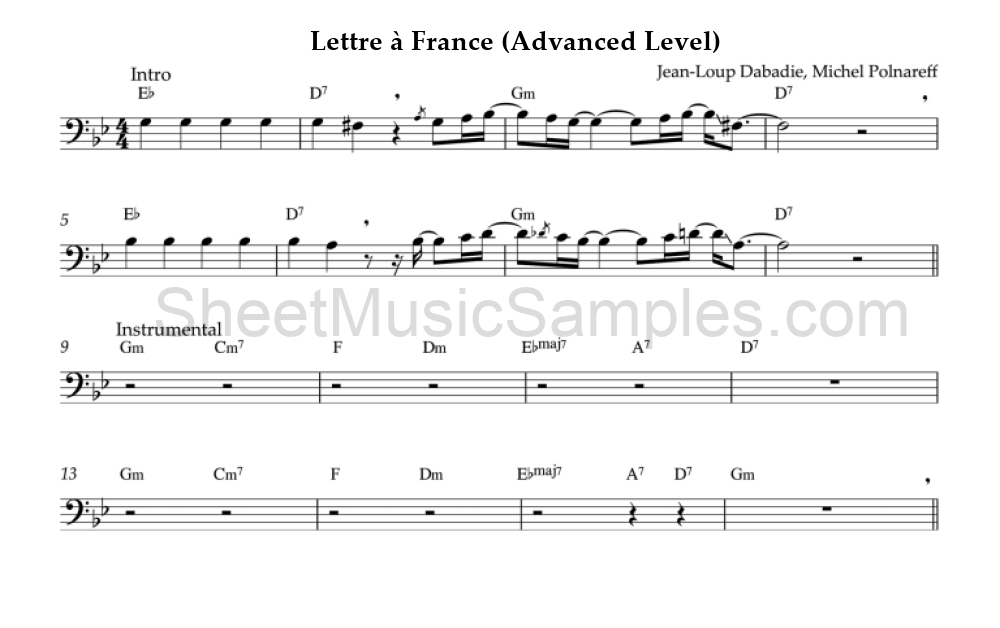 Lettre à France (Advanced Level)