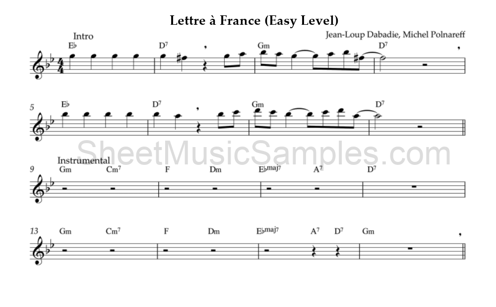 Lettre à France (Easy Level)