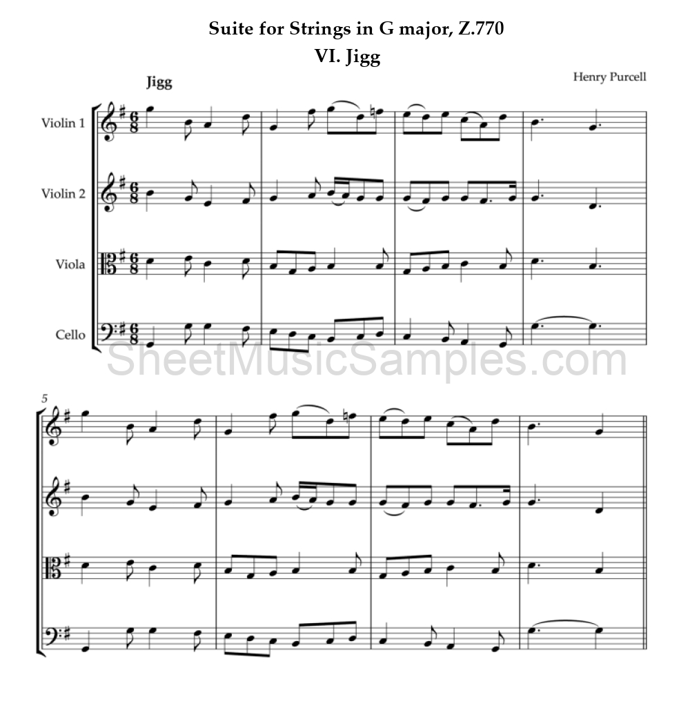 Suite for Strings in G major, Z.770 - VI. Jigg