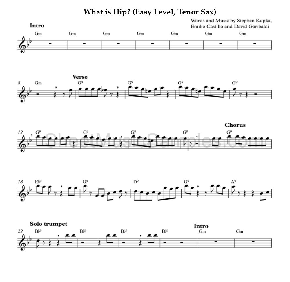 What is Hip? (Easy Level, Tenor Sax)