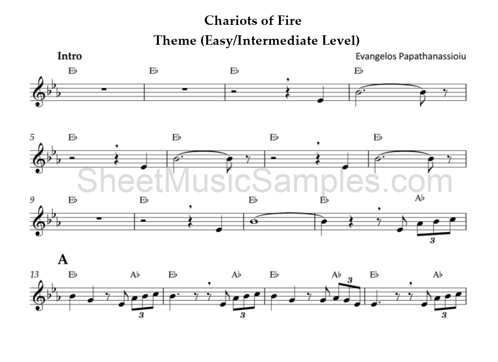 Chariots of Fire - Theme (Easy/Intermediate Level)