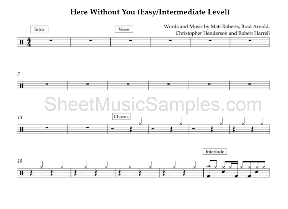 Here Without You (Easy/Intermediate Level)