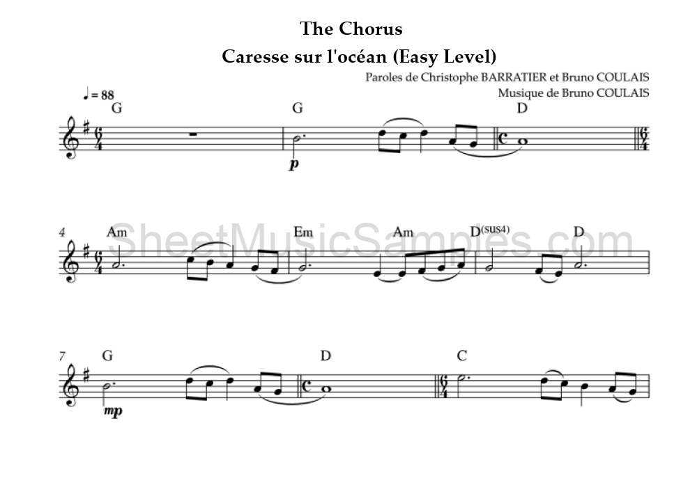 The Chorus - Caresse sur l'océan (Easy Level)