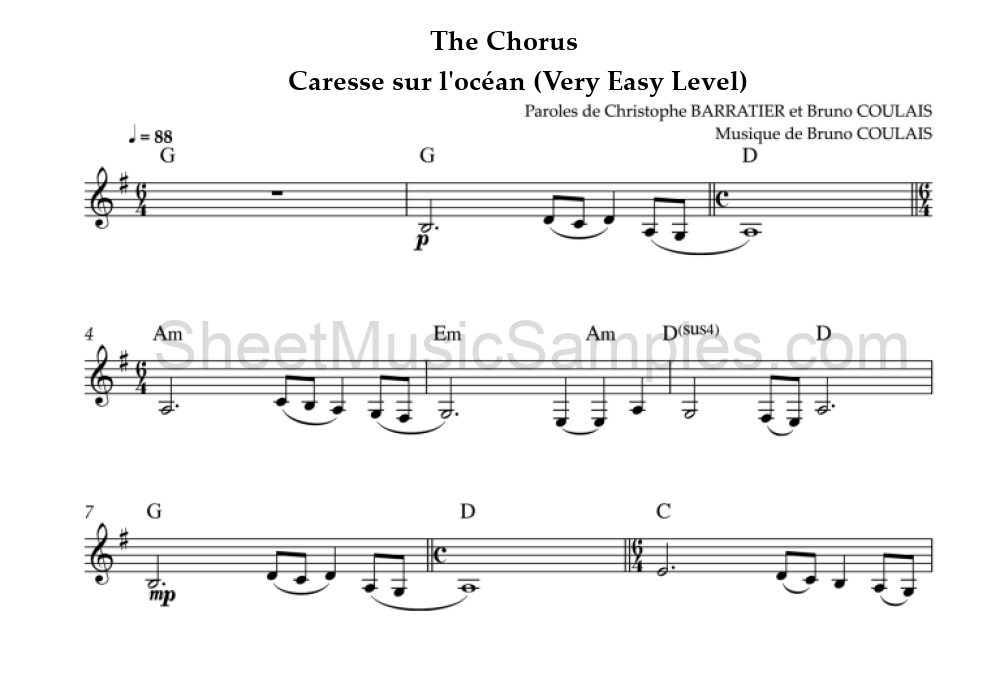 The Chorus - Caresse sur l'océan (Very Easy Level)