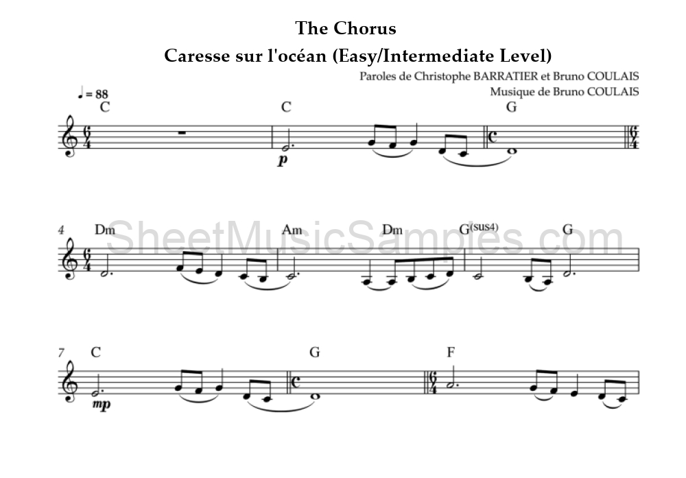 The Chorus - Caresse sur l'océan (Easy/Intermediate Level)