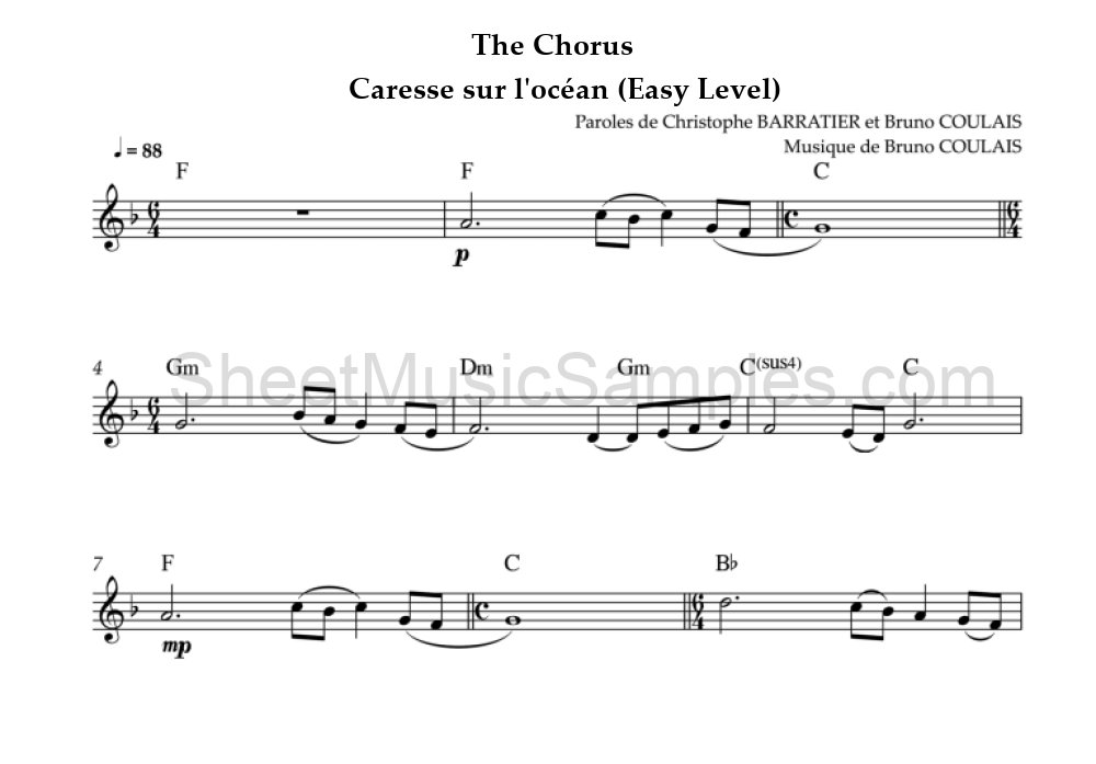The Chorus - Caresse sur l'océan (Easy Level)