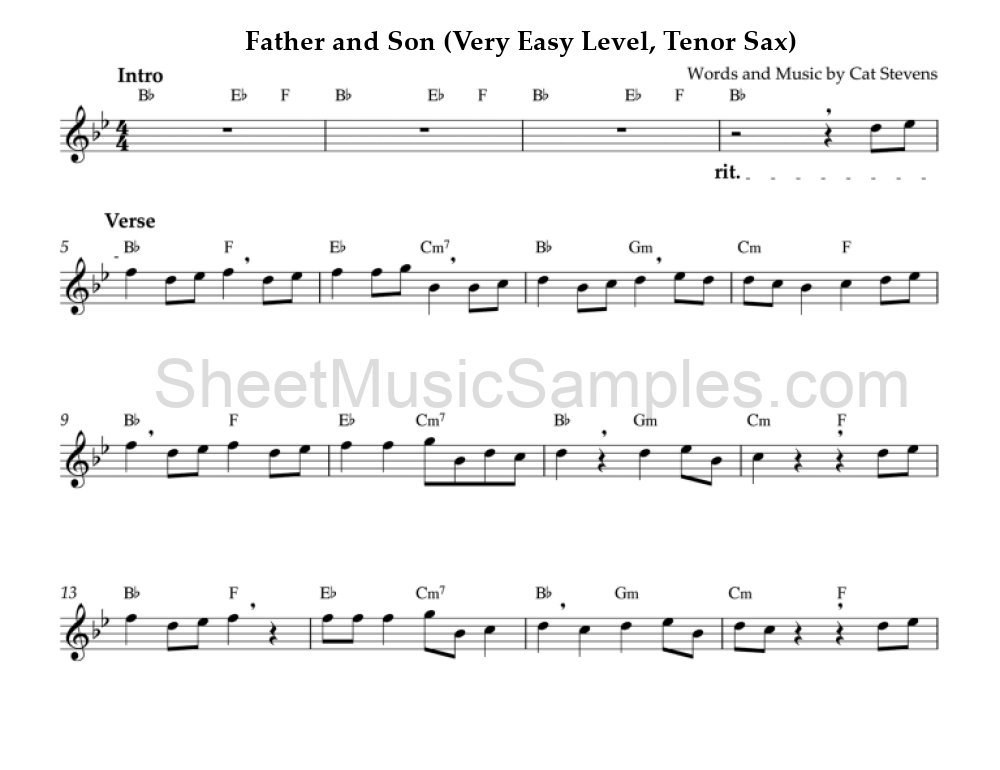 Father and Son (Very Easy Level, Tenor Sax)