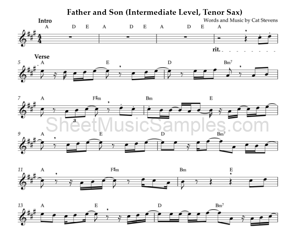 Father and Son (Intermediate Level, Tenor Sax)