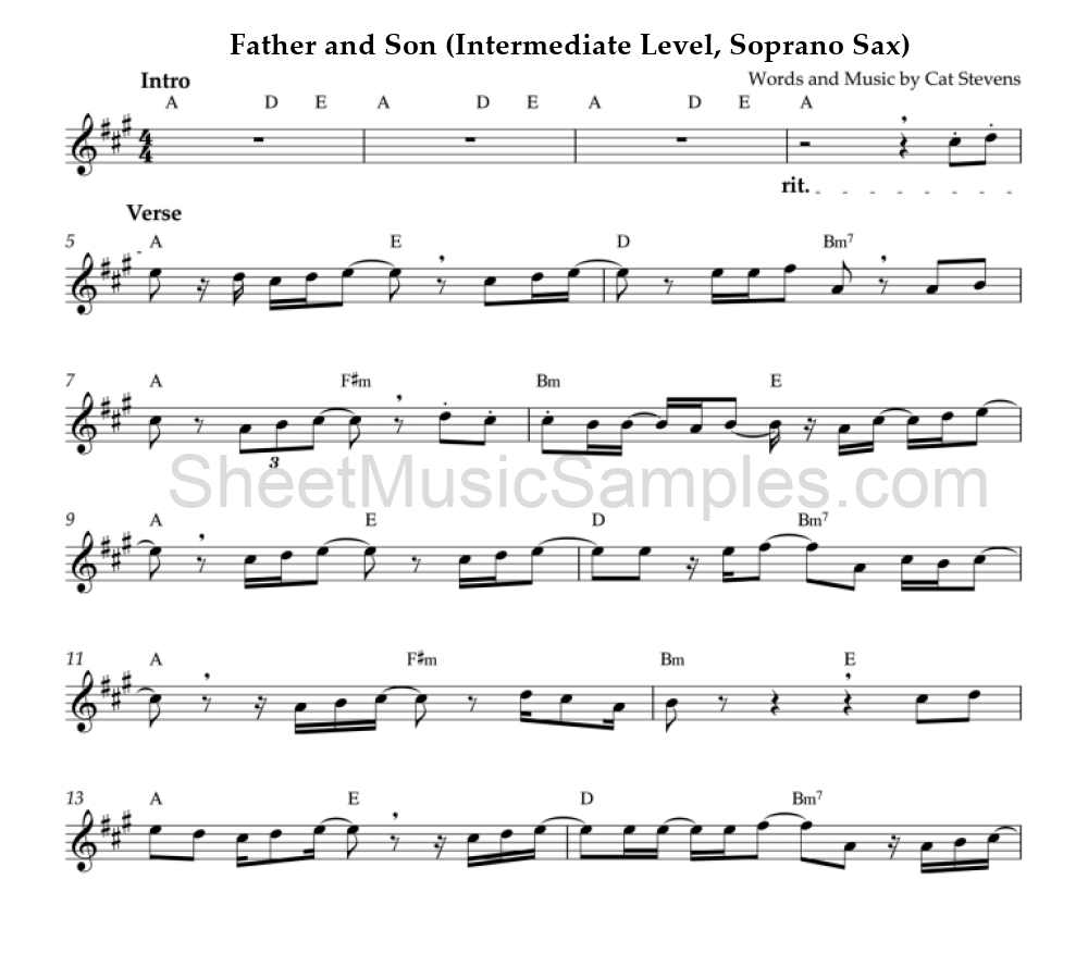 Father and Son (Intermediate Level, Soprano Sax)