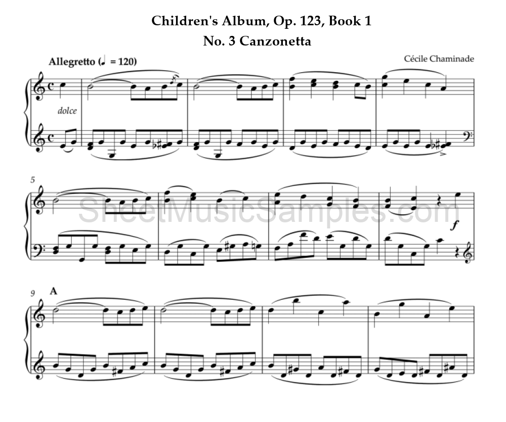 Children's Album, Op. 123, Book 1 - No. 3 Canzonetta