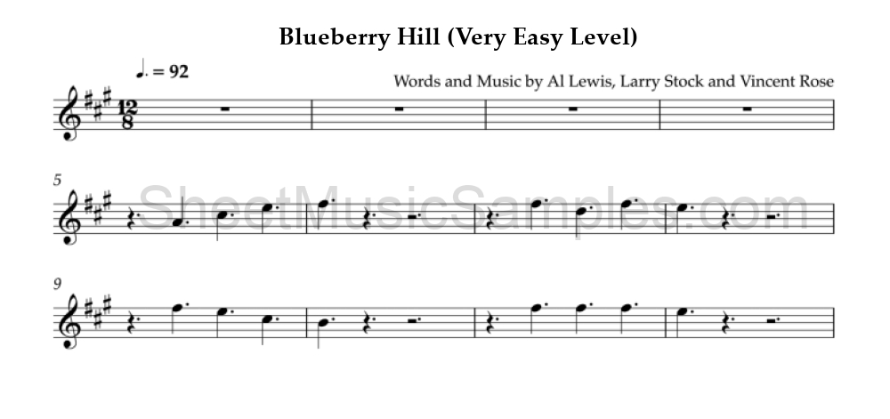 Blueberry Hill (Very Easy Level)