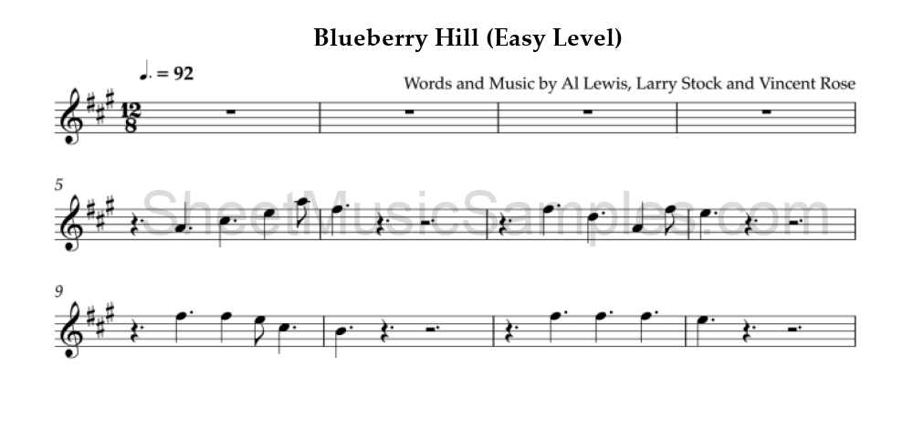 Blueberry Hill (Easy Level)