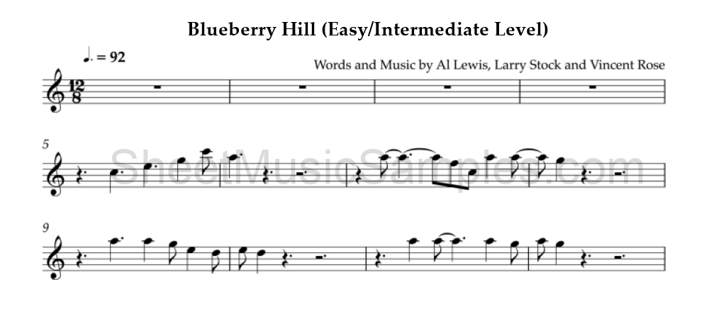 Blueberry Hill (Easy/Intermediate Level)