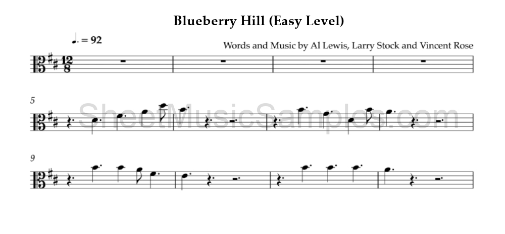 Blueberry Hill (Easy Level)