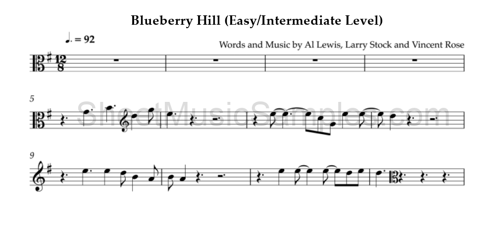 Blueberry Hill (Easy/Intermediate Level)