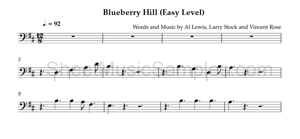 Blueberry Hill (Easy Level)