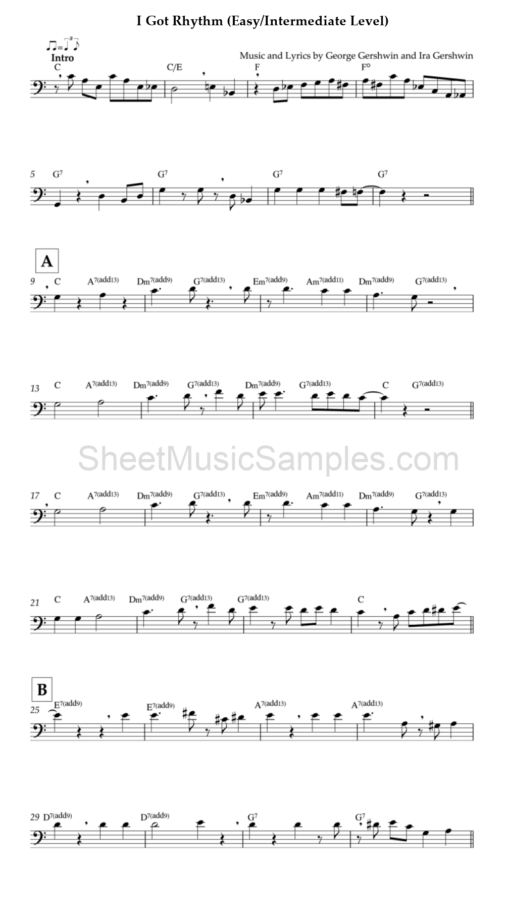 I Got Rhythm (Easy/Intermediate Level)