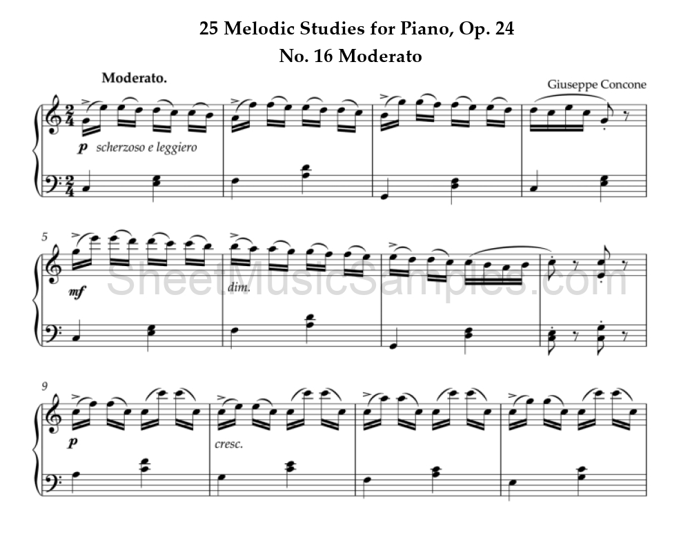 25 Melodic Studies for Piano, Op. 24 - No. 16 Moderato