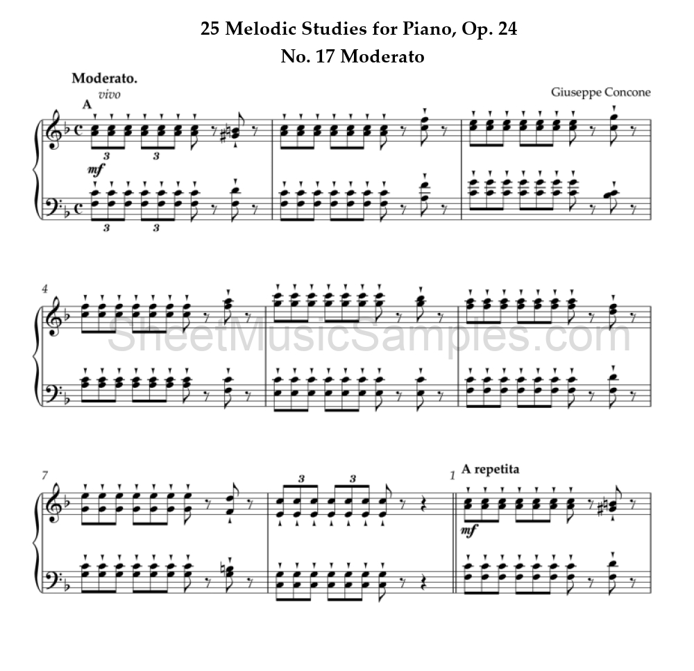 25 Melodic Studies for Piano, Op. 24 - No. 17 Moderato