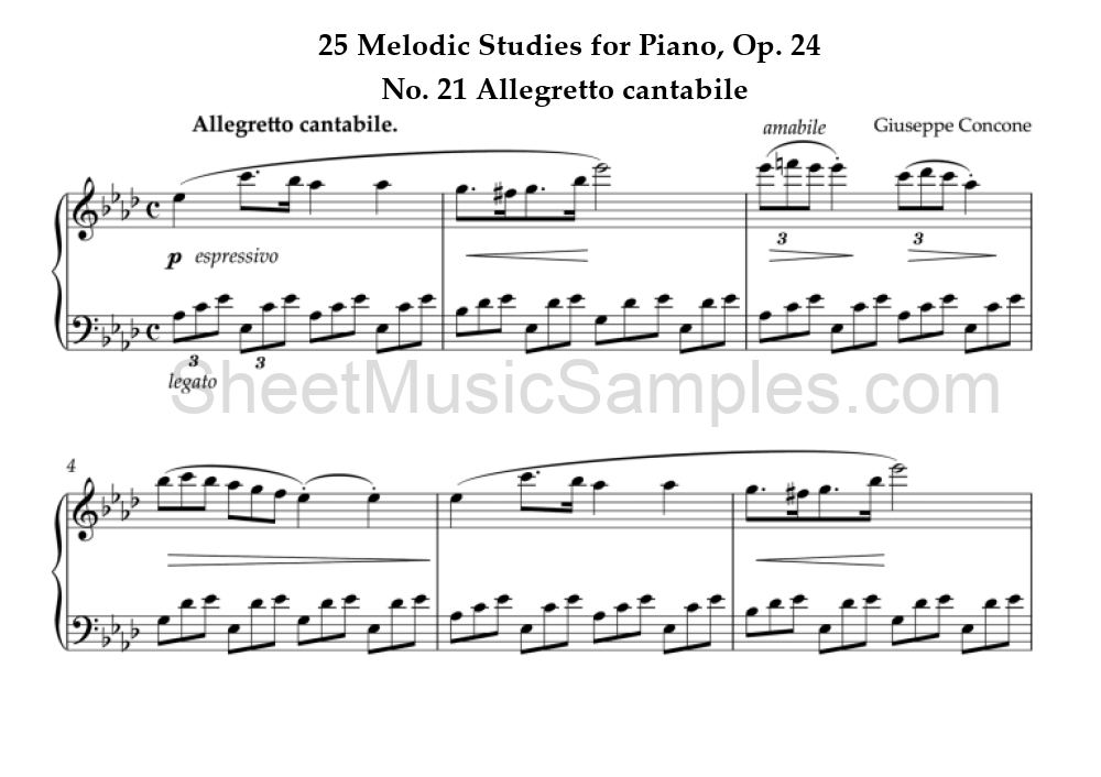 25 Melodic Studies for Piano, Op. 24 - No. 21 Allegretto cantabile