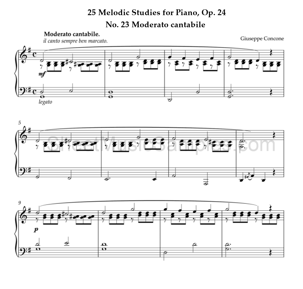 25 Melodic Studies for Piano, Op. 24 - No. 23 Moderato cantabile