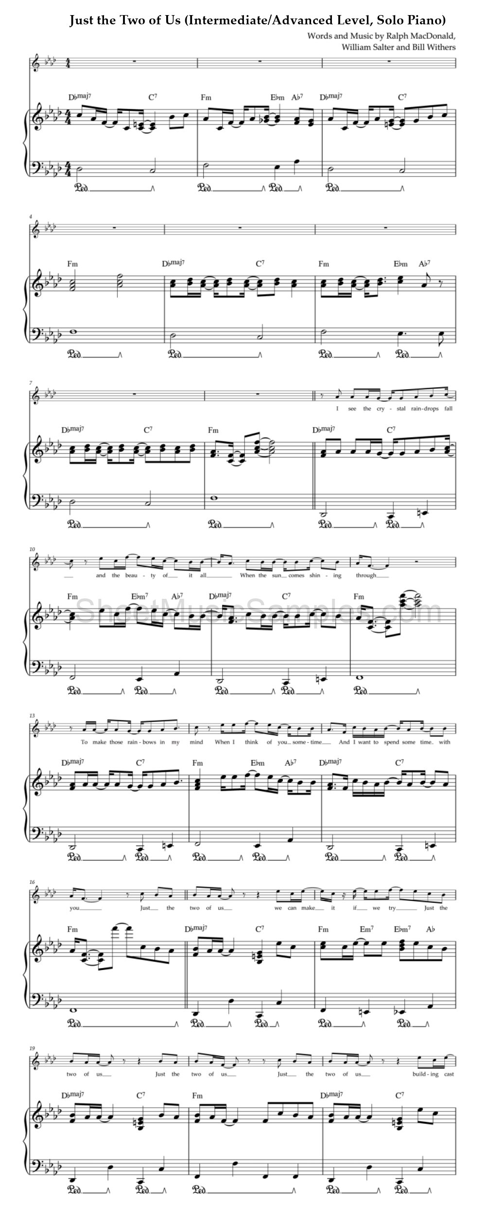 Just the Two of Us (Intermediate/Advanced Level, Solo Piano)