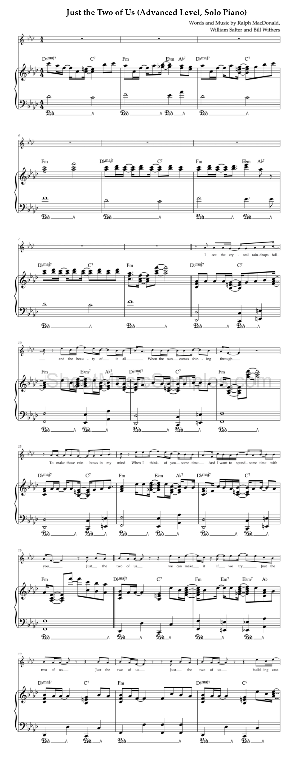 Just the Two of Us (Advanced Level, Solo Piano)